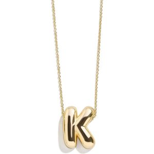 Gold Bubble Initial Necklace - K