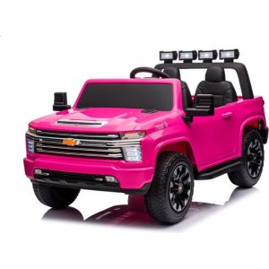 24V 4x4 Chevrolet Silverado 2 Seater Ride on Truck for Kids - Pink