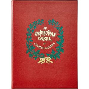 A Christmas Carol Book in Red Bonded Leather