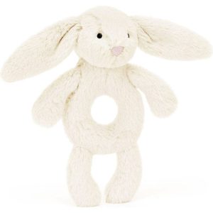 Bashful Bunny Ring Rattle - Cream