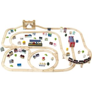 London Wood Train Set – 120 Pieces