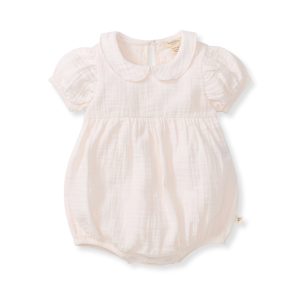 Baby Girl Muslin Collar Bubble Romper